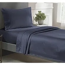 California Design Den Soft 100% Cotton Sheets, Twin Sheets Set 3 Pc, 400 Thread Count Sateen, Dorm Rooms & Adults, Deep Pocket Sheets, Cooling Sheets, Twin Bed Sheets (Peacock Blue)