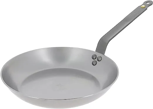 de Buyer MINERAL B Carbon Steel Fry Pan - 10.25” - Ideal for Searing, Sauteing & Reheating - Naturally Nonstick - Made in France