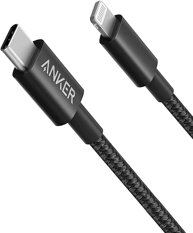 Anker iPhone 12 Charger Cable, New Nylon USB-C to Lightning Charging Cord for 6 ft MFi Certified for iPhone 12/11 Pro/X/XS/XR / 8 Plus/iPad 8, Supports Power Delivery