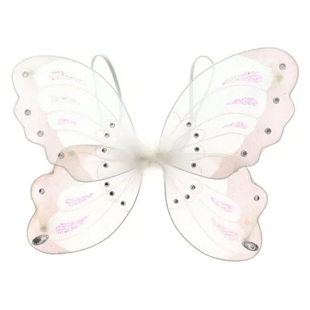 Mozlly 14 inch White Sparkle Butterfly Wings for Children - Costume P