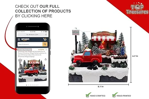 Christmas Tree Shopping - Animated Pre-lit Musical Christmas Village - Perfect Addition to Your Christmas Indoor Decorations & Christmas Village Displays