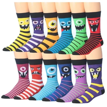 BISOUSOX Men's Fun Dress Socks Gift for Dad Novelty Colorful Funky Crazy Funny Crew Casual Socks for Men