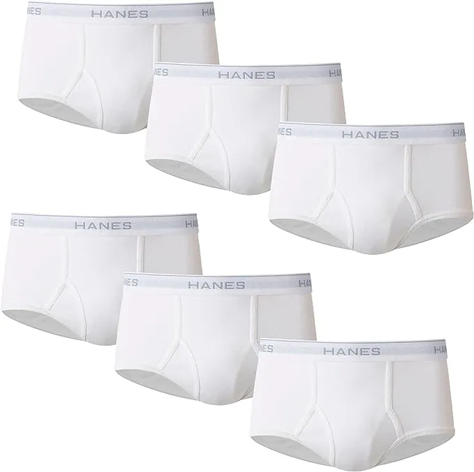 Hanes Men's Cotton White Briefs with Comfort Flex Waistband (Pack of 6)