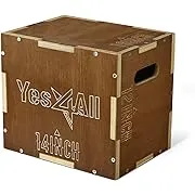 Yes4All 3 in 1 Wooden Plyo Box, Plyometric Box for Home Gym and Outdoor Workouts, Available in 4 Sizes