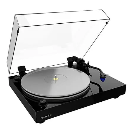 Fluance RT85 Turntable with Ortofon Cartridge, Acrylic Platter, Speed Control, and Vibration Isolation - Walnut