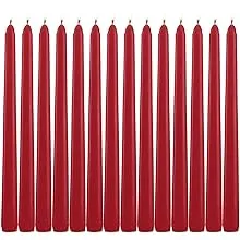 HELLY 14 Pack Tall Red Taper Candles - 10 Inch Red Dripless, Unscented Dinner Candle - Paraffin Wax with Cotton Wicks - 8 Hour Burn Time.