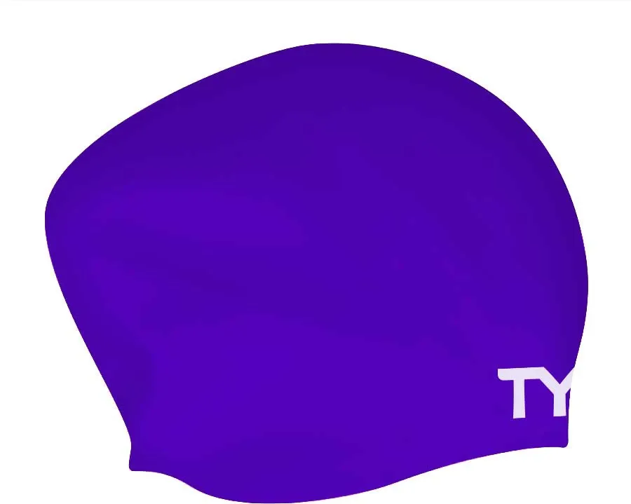 TYR Long Hair Wrinkle Free Silicone Swim Cap, Pink