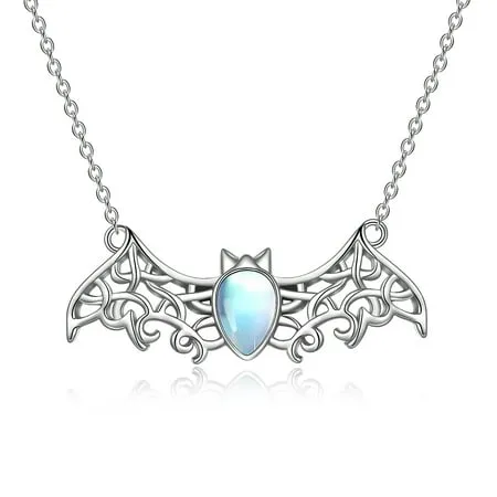 CHENGHONG Celtic Moon Necklace for Women 925 Sterling Silver Celtic Knot Moonstone Pendant Necklace Crescent Irish Necklace Celtic Jewelry Gift for Women Men …