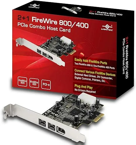 Vantec 2+1 FireWire 800/400 PCIe Combo Host Card (UGT-FW210)