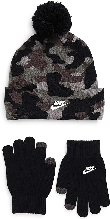 Kids' Futura Camo Beanie Hat and Glove Set