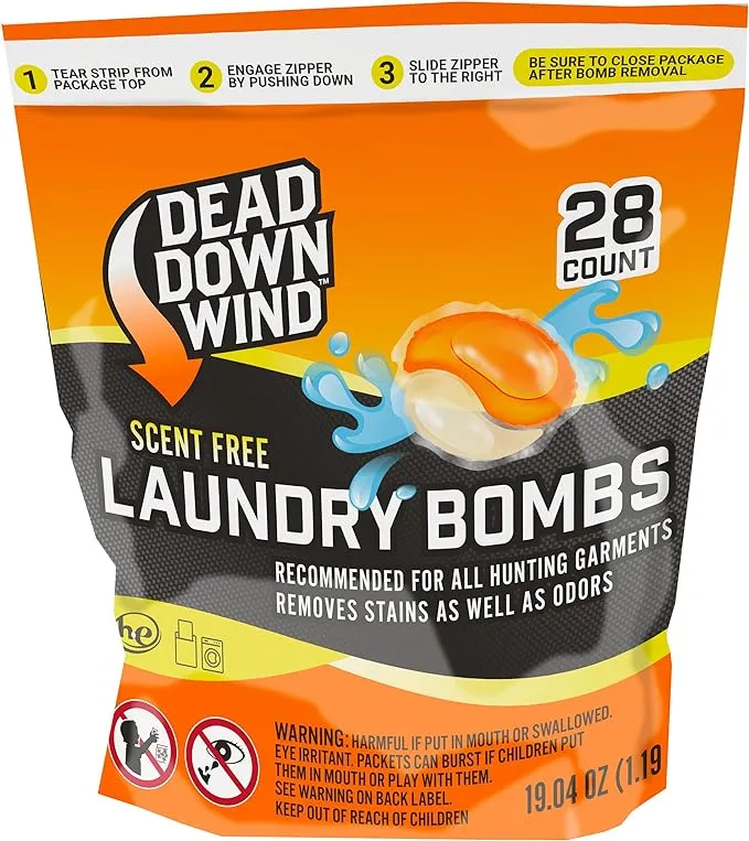 Dead Down Wind 118318 Laundry Bombs - - Zip Lock - Child Safe Bag 28 ct - 118318