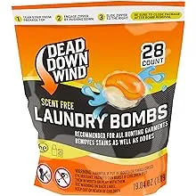 DEAD DOWN WIND Unscented Laundry Detergent Pods (28 Ct) – Scent Eliminating Detergent Pods for Clothing and Gear – Durable Hunting Scent Eliminators – Advanced Hunting Gear