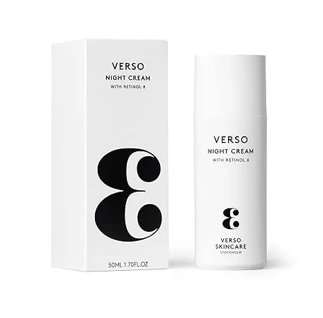 Verso Skin Care | Moisturizing Night Cream | Rejuvenating Face & Neck Night Time Cream for Youthful Skin | Face Care Made Easy (1.6 fl oz)