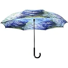 Galleria Monet’s Water Lilies Stick Umbrella Reverse Close New