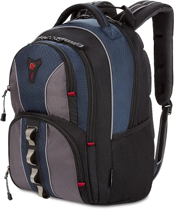 Wenger Cobalt Laptop Backpack, Fits 16 Inch Laptop, Men's and Women's, Black/Grey/Blue