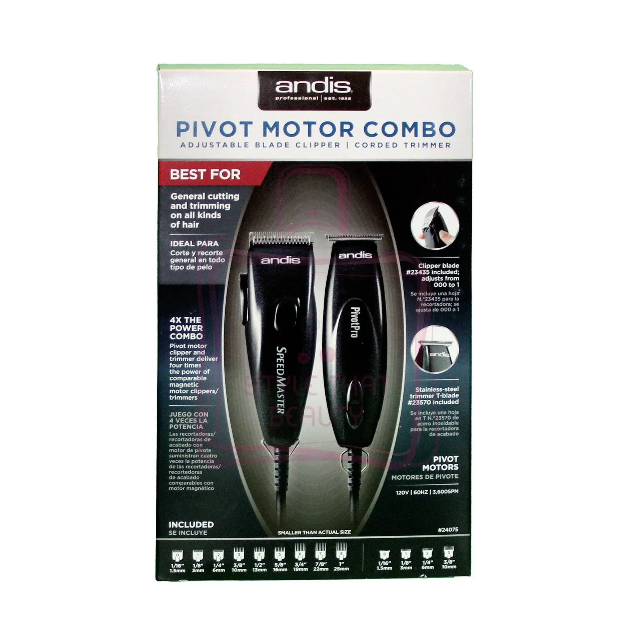 Andis Black Pivot Motor Clipper Trimmer Combo