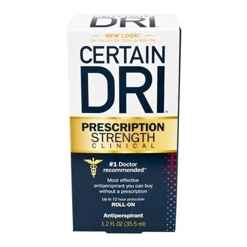 Certain Dri Antiperspirant Roll-On for Excessive Perspiration - 1.2 oz - 2 pk