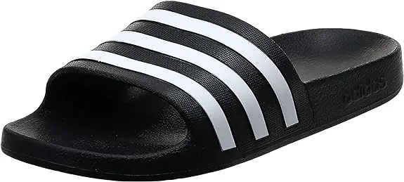 Adidas Adilette Aqua Slides, Black/White/Black / 8