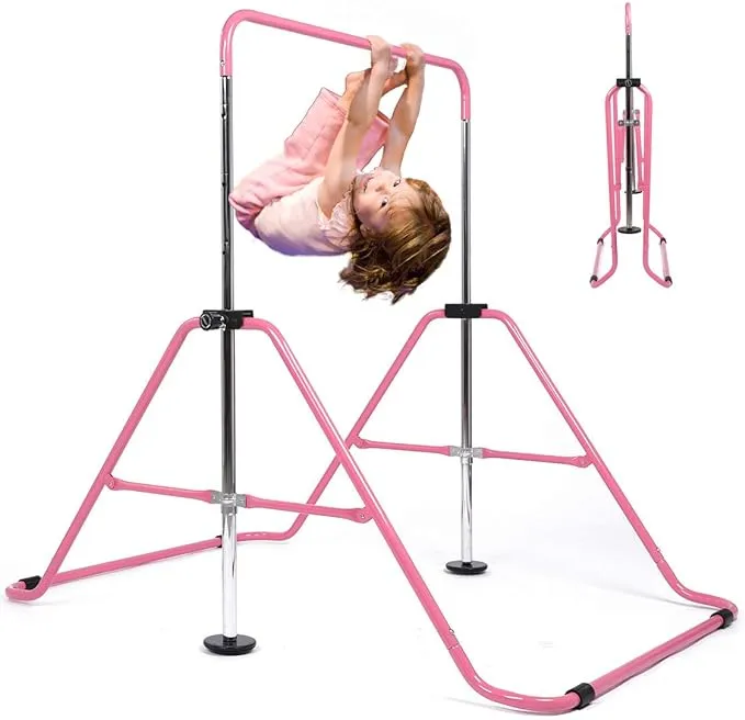 WATBKHE Kids Gymnastics Bar Gymnastic Equipment for Home Adjustable Height Gymnastic Training Bar Gymnastic Stuff for 3-7 Years Old Girls