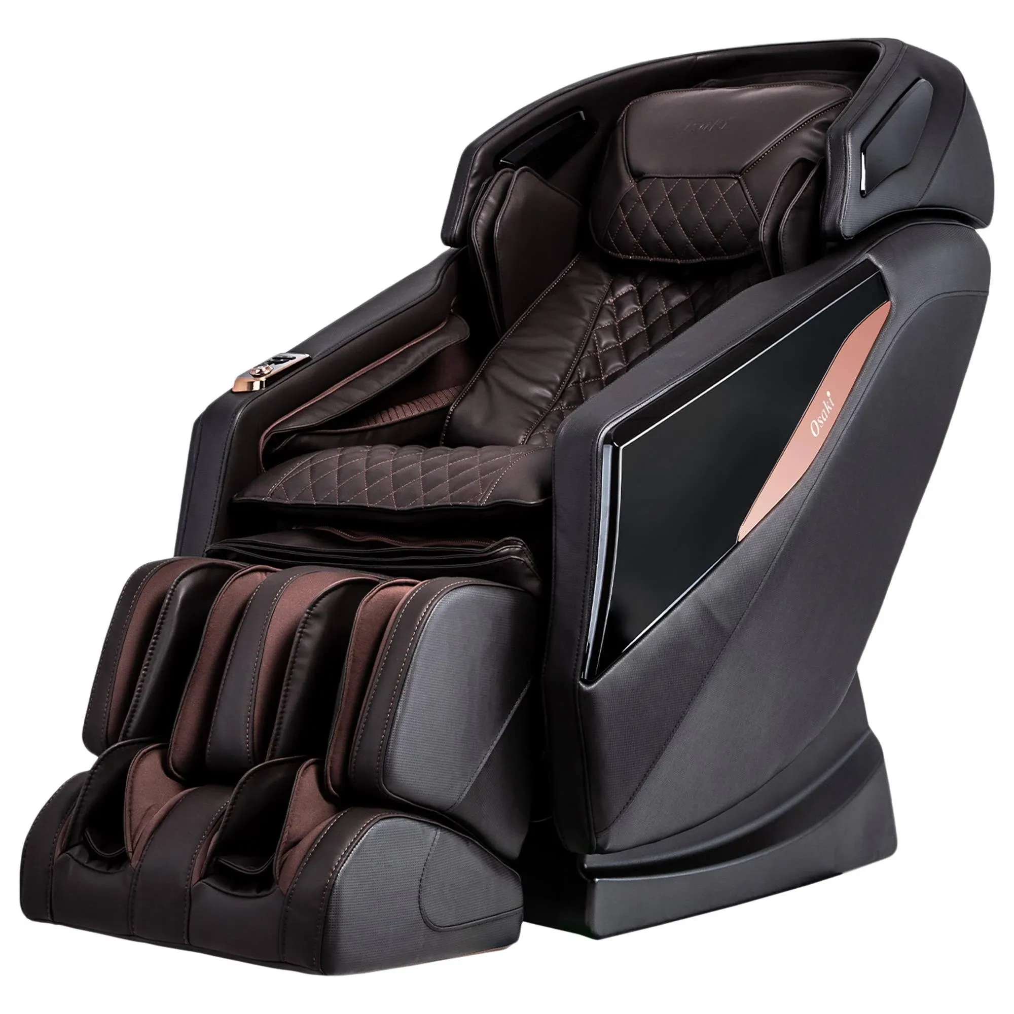 Yamato Series Brown Faux Leather Reclining 2D Massage Chair with Heated Seat and Bluetooth Speakers