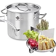 ARC 20QT Stainless Steel Vegetable Steamer, Tamale Steamer Pot, Seafood Boil Pot with Divider and Steamer Rack, 5 Gallon