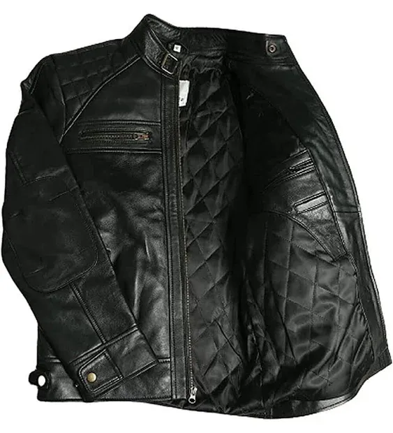 Men's Genuine Lambskin Leather Biker Jacket