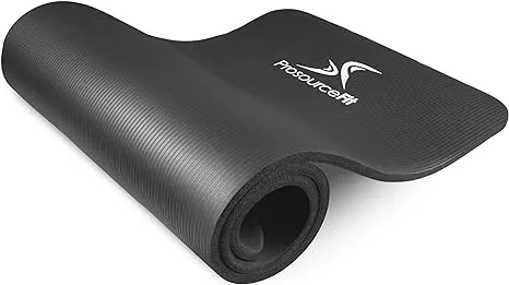 ProsourceFit Extra Thick Yoga and Pilates Mat 1-in, Black