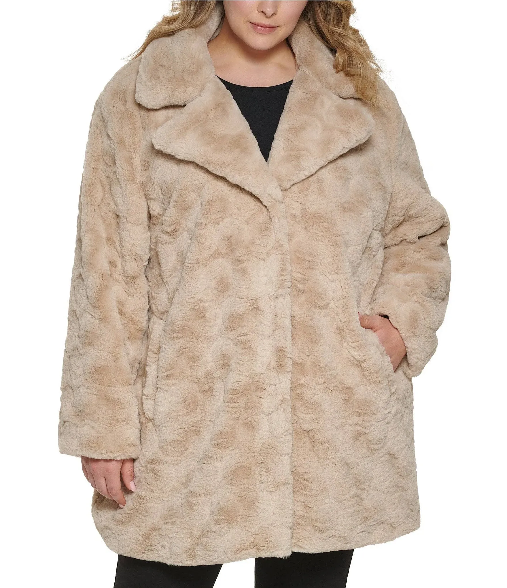 Kenneth Cole Women's Classic Mink Style Faux Fur Coat