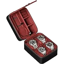 ROTHWELL 5 Watch Travel Case Storage Organizer for 5 Watches Tough Portable Protection w/Zipper Fits All Wristwatches & Smart Watches Up to 50mm