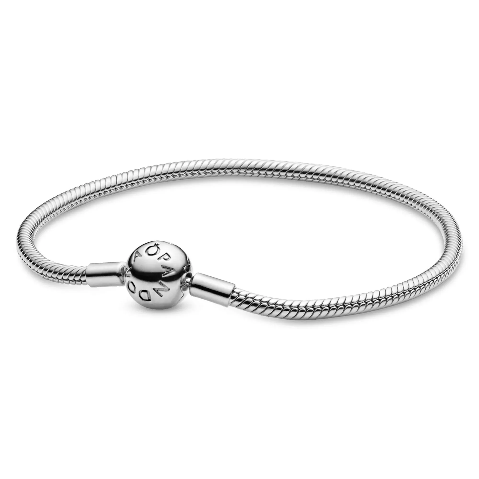 Heart Clasp Snake Chain Silver for Women 6.6 Inches