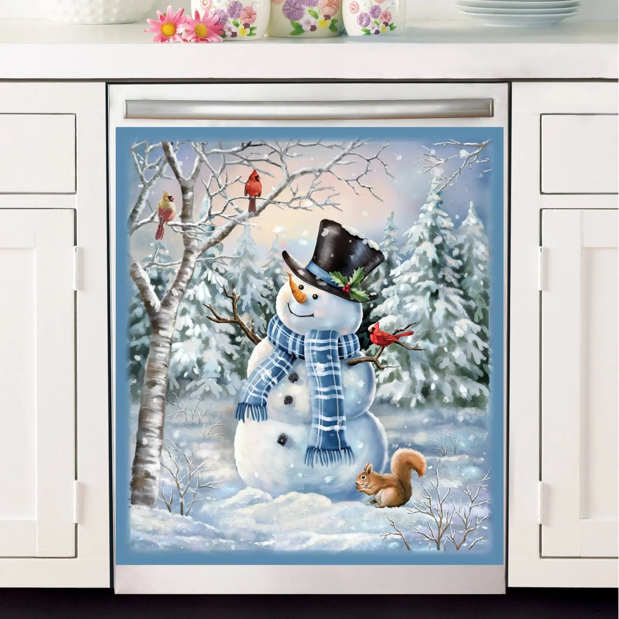 Collections Etc Winter Snowman and Woodland Creatures Kitchen Dishwasher Magnet ...