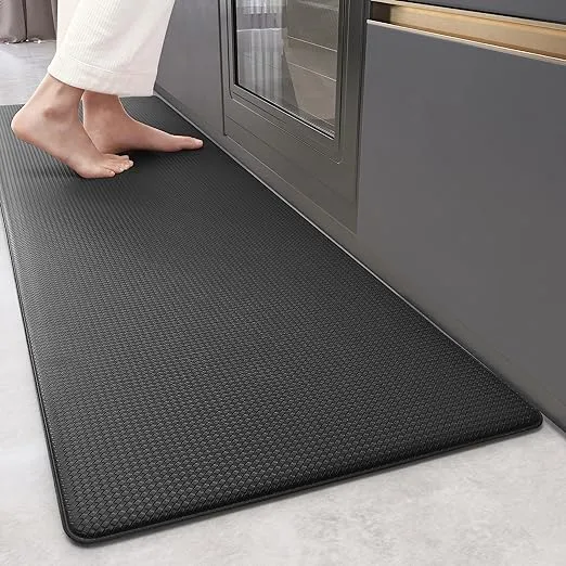 Color G Kitchen Rugs, Kitchen Runner Rug Kitchen Floor Mat, Cushioned Anti-Fatigue Kitchen Mat, Non Skid Waterproof Comfort Standing Kitchen Rugs and Mats, Memory Foam Kitchen mat, 17"x79", BlackColor G Kitchen Rugs, Kitchen Runner Rug Kitchen Floor M…