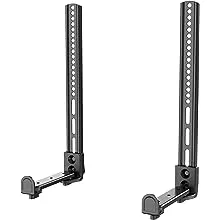 WALI Universal Sound Bar Mount Bracket for Mounting Above or Under TV with Non-Slip Base Holder Extends 1.6 to 7.2 inch, up to 33 Lbs. Soundbar (SBR203), Black