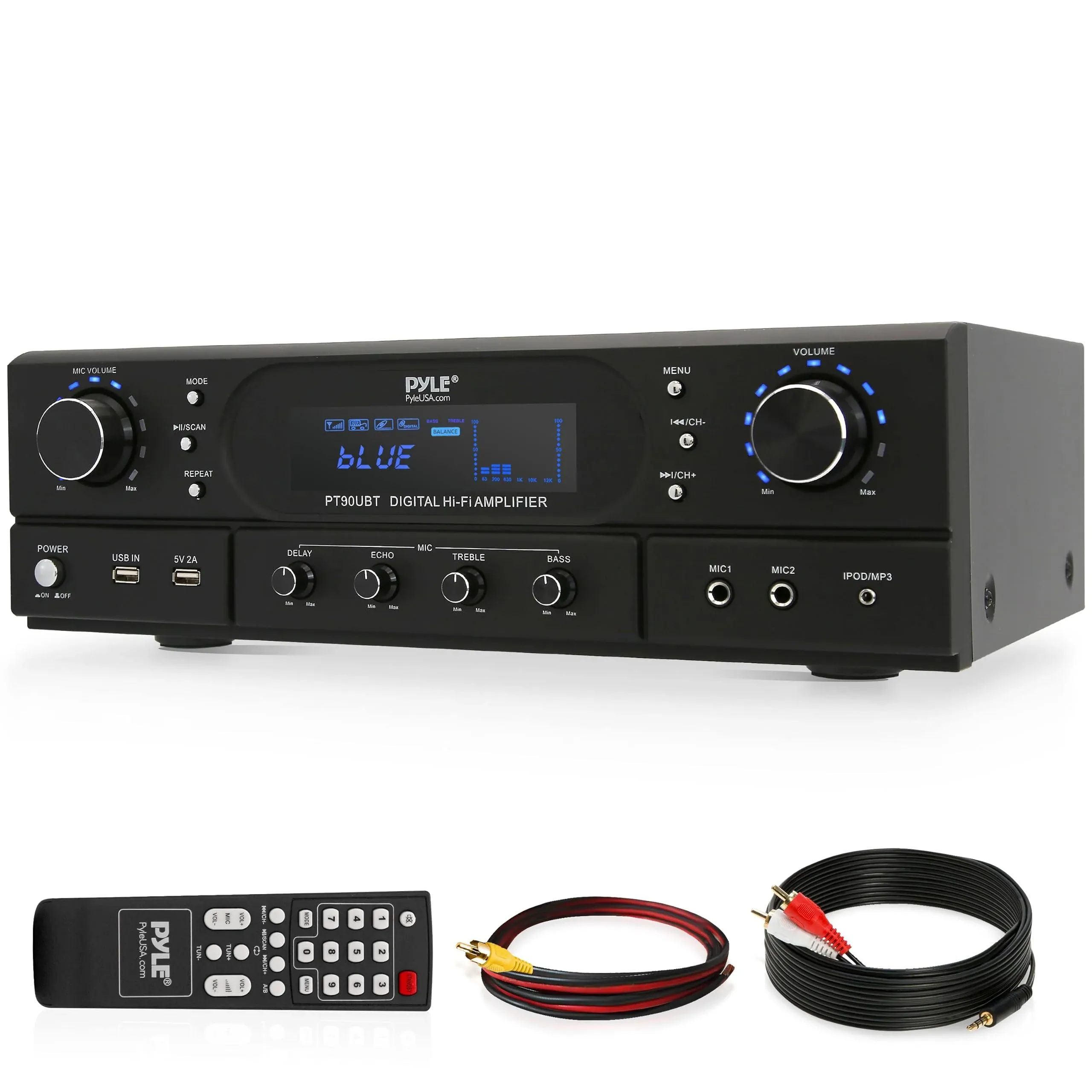 Pyle PT90UBT Home Theater MP3/USB/FM Radio Bluetooth 2-Channel Receiver