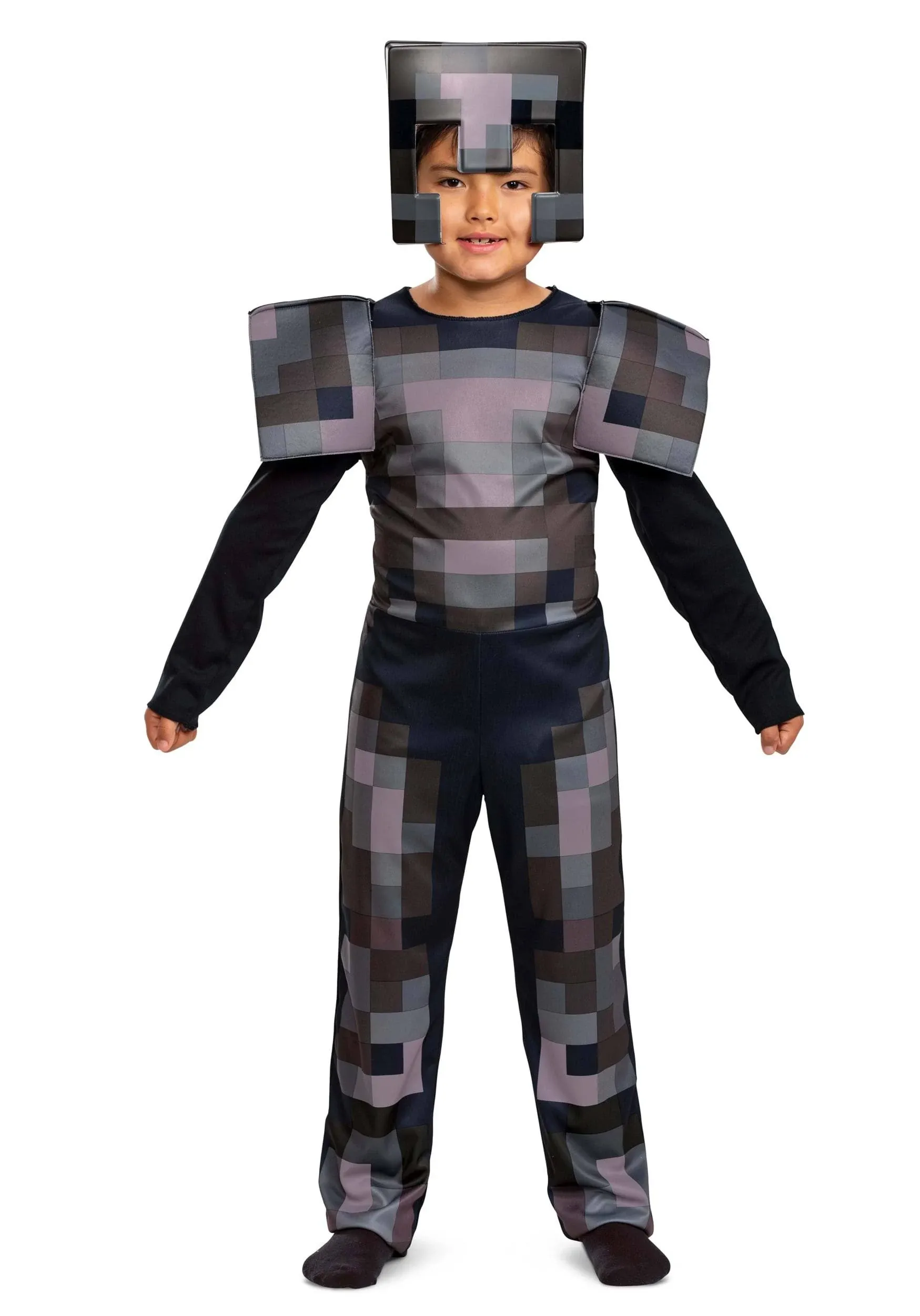 Classic Minecraft Netherite Armor Kids Costume Large (10-12)