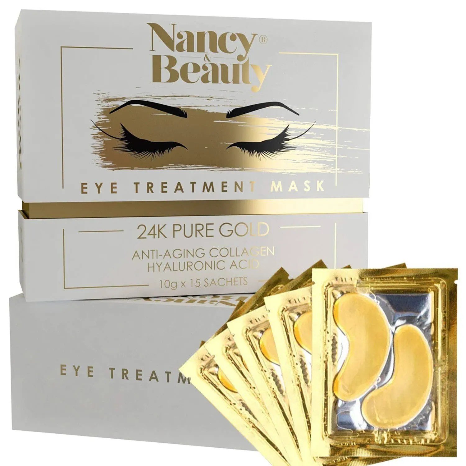 Under Eye Patches - 24K Gold Under Eye Mask Dark Circles Under Eye Treatment Mask Anti-Wrinkle Under Eye Bag Treatment for Puffy Eyes Collagen