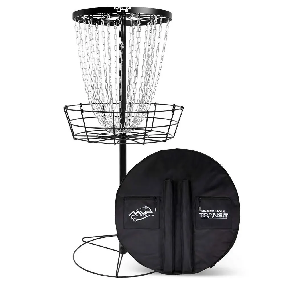 MVP Disc Golf Basket Black Hole Lite with Transit