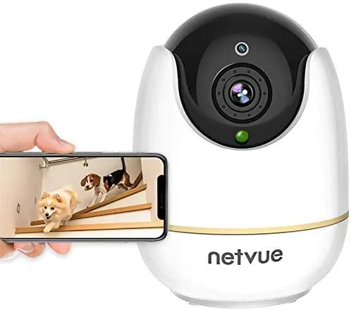 NETVUE Indoor Camera, Enhanced Security Camera with Advanced AI Skills for Pet/Baby/Nanny, 1080P FHD 2.4GHz WiFi Night Vision Home Camera, 2-Way Audio Dog Camera, Cloud Storage/TF Card, White