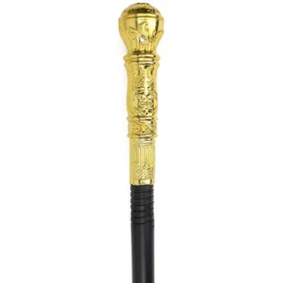 Skeleteen Gold Costume Walking Cane Elegant Prop Stick For Adults And Kids