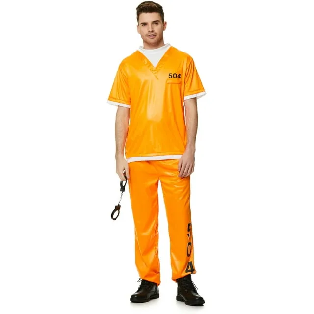 Karnival Costumes Men's Hard Time Murder Row Inmate Prisoner Costume