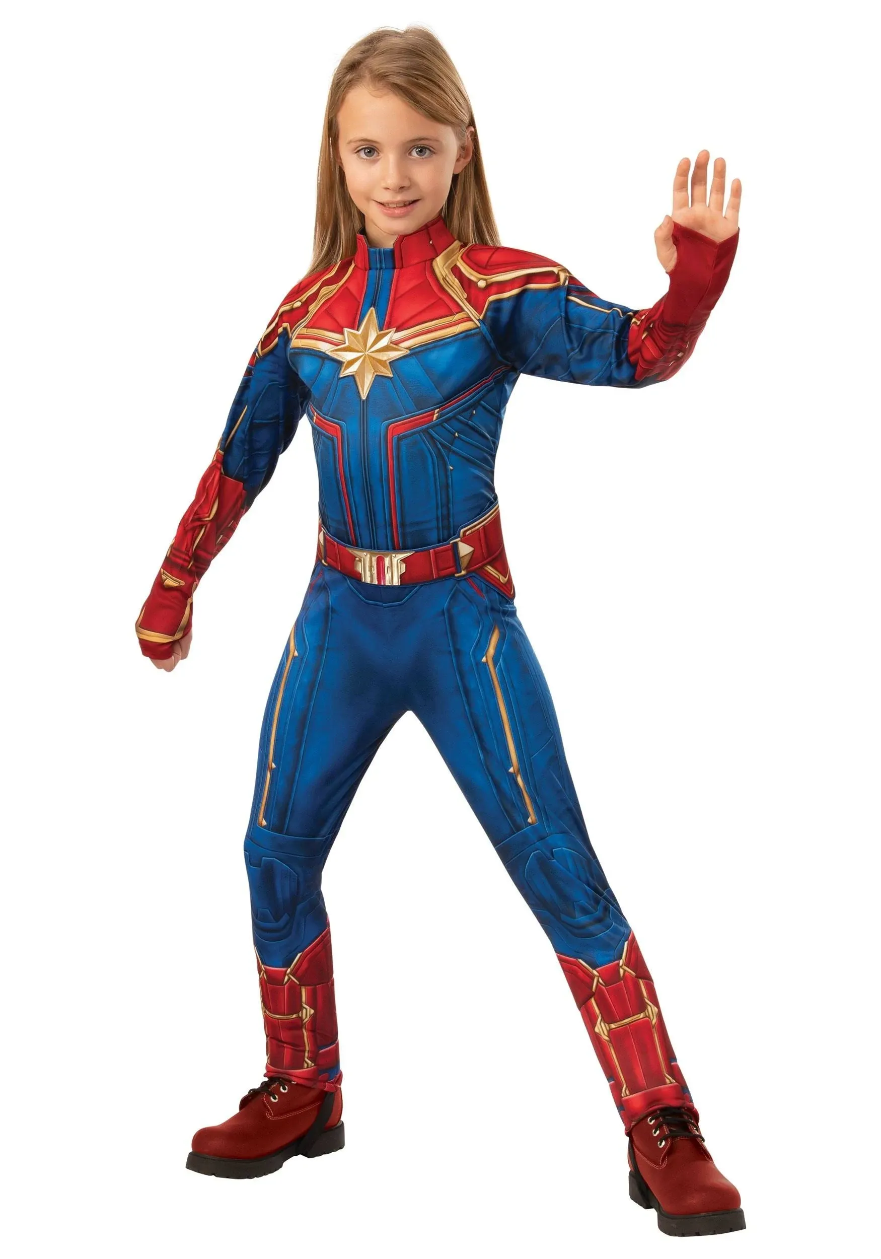 Rubie's Captain Marvel Children's Deluxe Hero Suit, Medium, Blue/Red