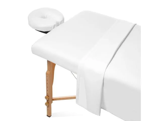  Soft Microfiber Massage Table Sheets Set 3 Piece Set - Includes Massage White