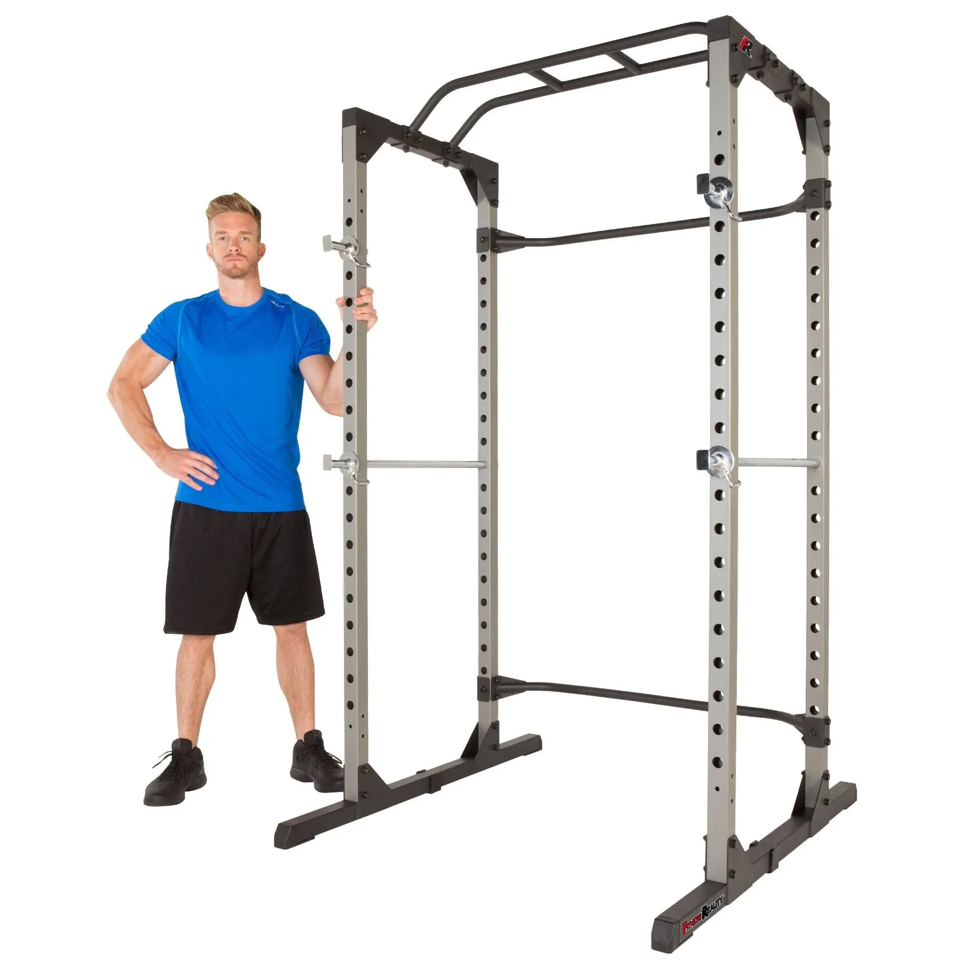 Fitness Reality Squat Rack Power Cage | Optional LAT Pulldown & Leg Holdown Attachment | Squat and Bench Rack Combos | Super Max 810 XLT