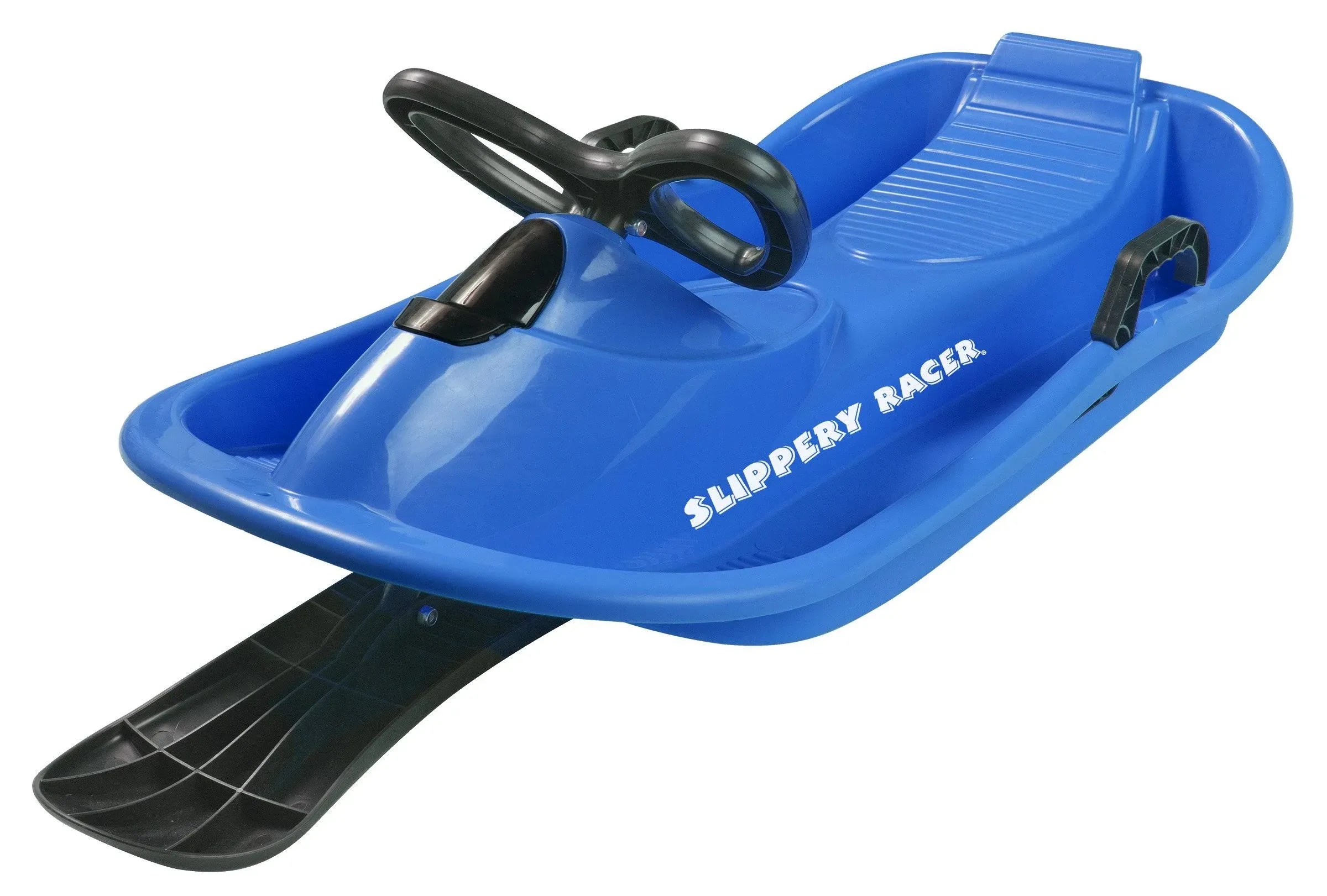 Downhill Derby Blue Kids Toddler Steerable Plastic Snow Sled, Blues