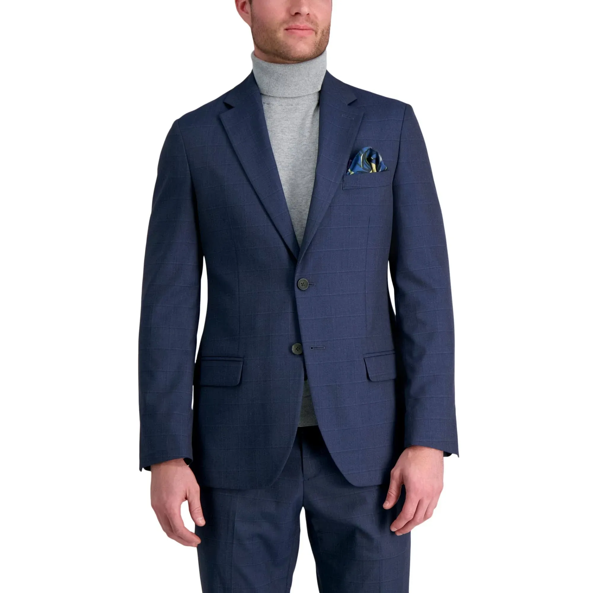 Haggar Men's Premium Stretch Tailored Fit Subtle Pattern Suit Separates-Pants and Jackets