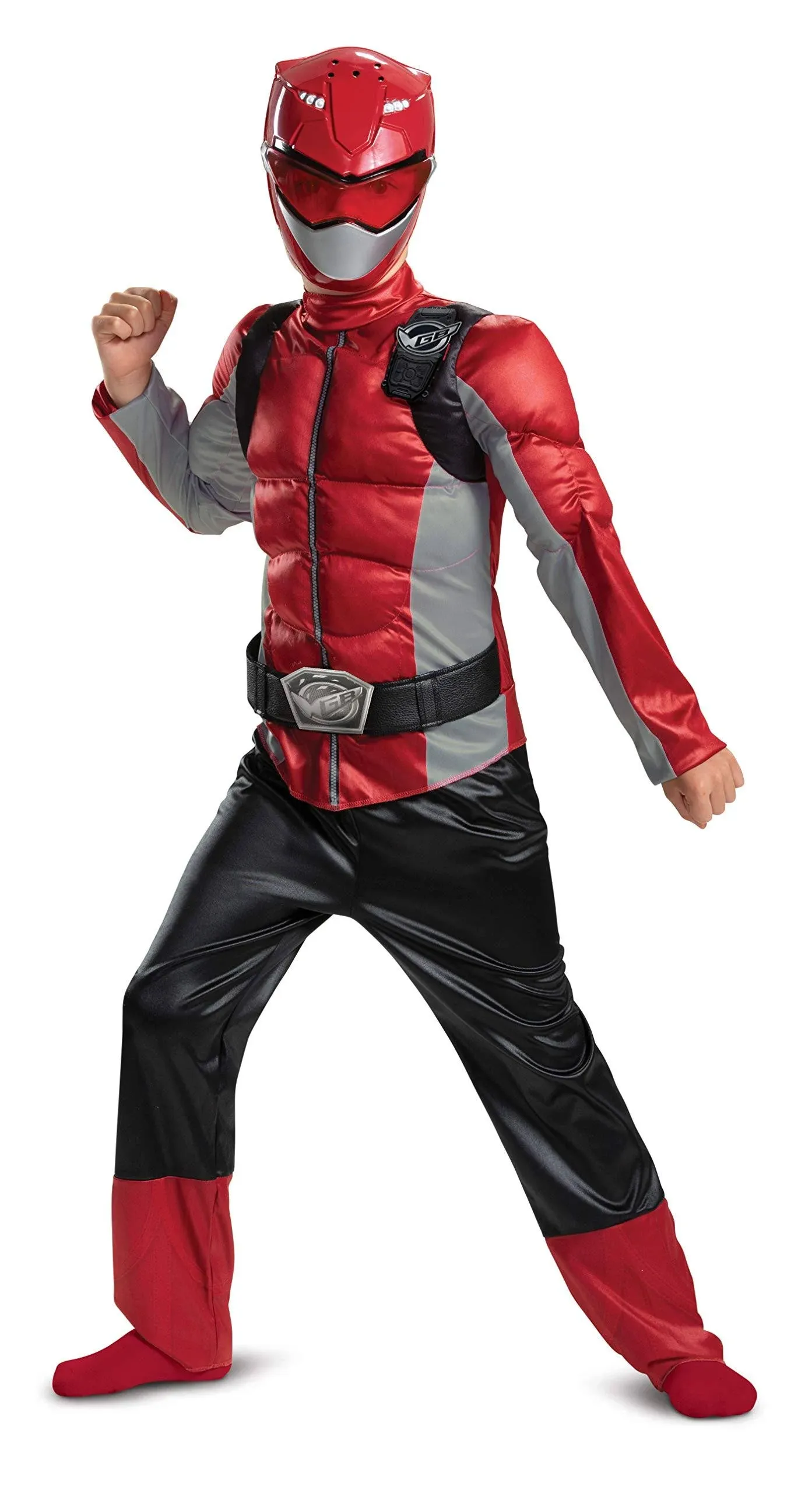 "Boy's Red Ranger Muscle Costume - Beast Morphers"