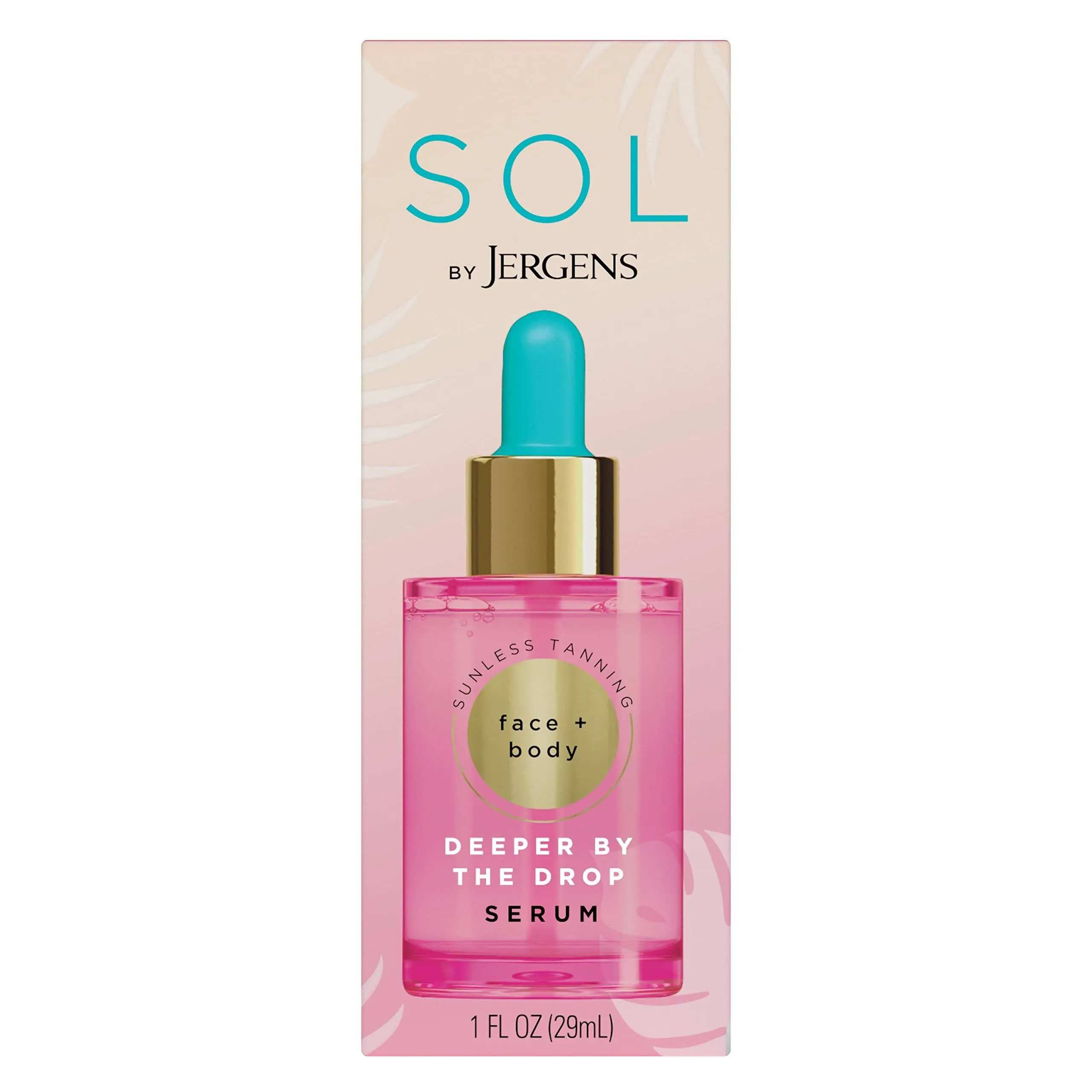 SOL by Jergens Deeper by the Drop Self Tanning Drops, Tanning Water, Add to Lotions, Serums, and Oils for Custom Tan, for Year-Round Glow, 1 Fluid Ounce