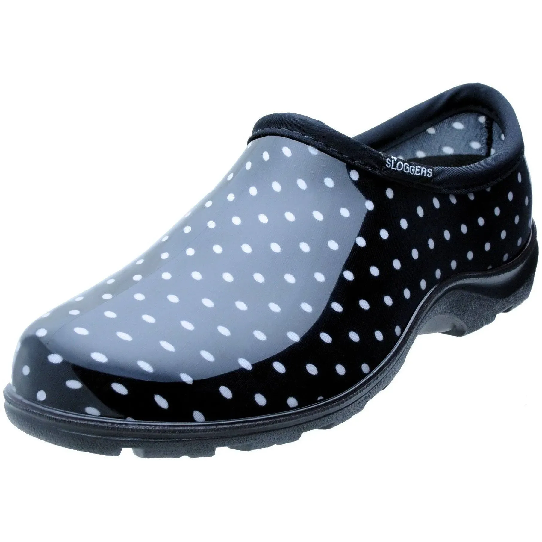 NEW Slogger Comfort GARDEN Rain Shoe SIZE 10 WOMEN BLACK WHITE POLKA DOT 4273074