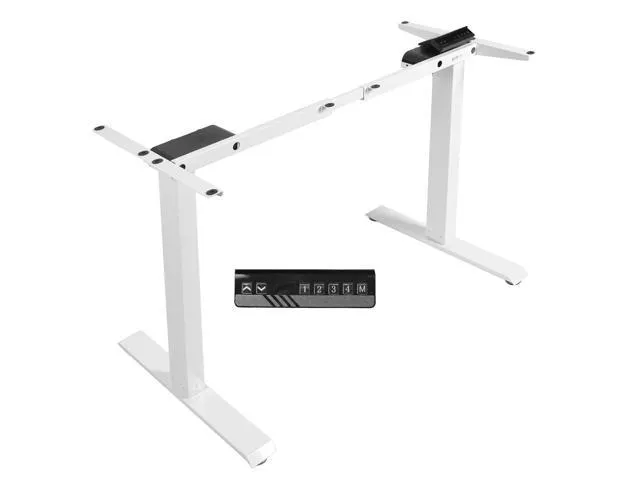 Vivo White Electric Stand Up Dual Motor Desk Frame, Height Adjustable Legs