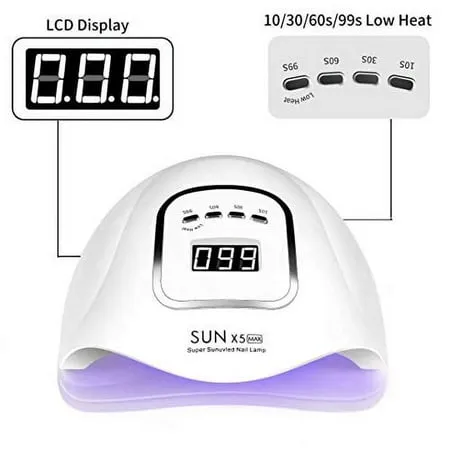 UV Gel Nail Lamp,150W UV Nail Dryer LED Light for Gel Polish-4 Timers Professional Nail Art Accessories,Curing Gel Toe Nails